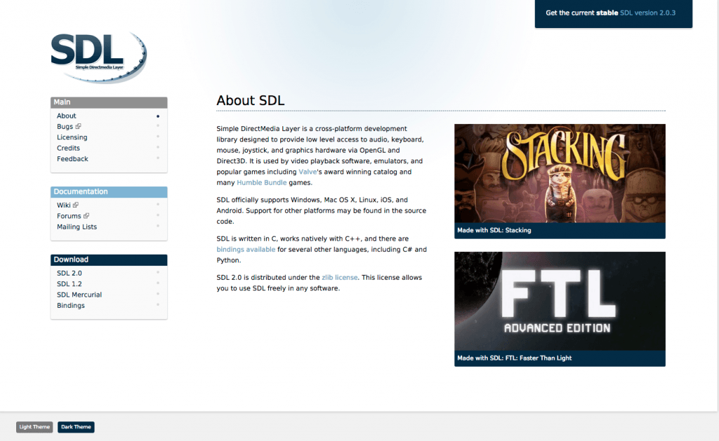 SDL web page